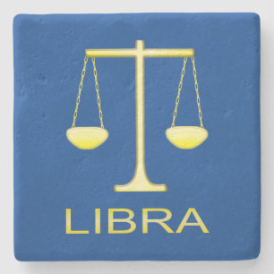 Libra Golden Scales Sign Steinuntersetzer