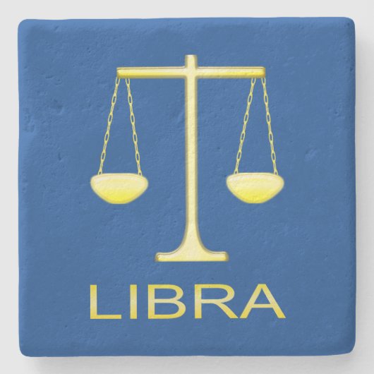Libra Golden Scales Sign Steinuntersetzer (Vorderseite)