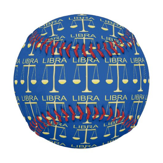 Libra Golden Scales Star Signa Gemustert Baseball (Vorderseite)