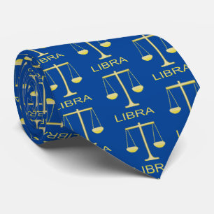 Libra Golden Scales Star Signa Gemustert Krawatte