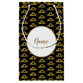 Libra Golden Zodiac Signa Personalisiert Kleine Geschenktüte (Rückseite)
