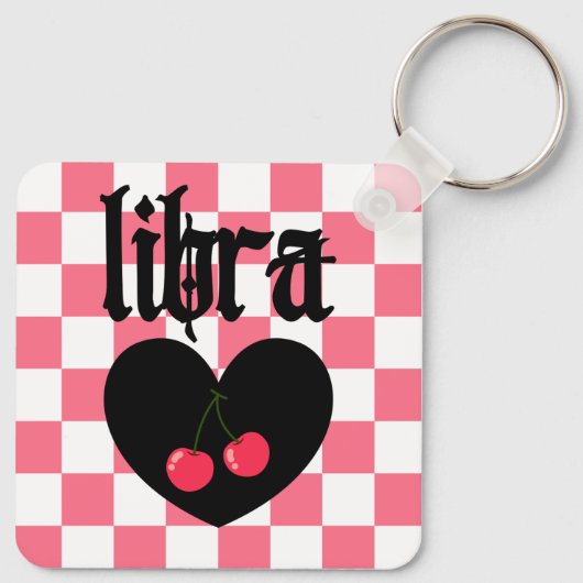 Libra Gothic Ästhetik Chirry Design Schlüsselanhänger (Rückseite)