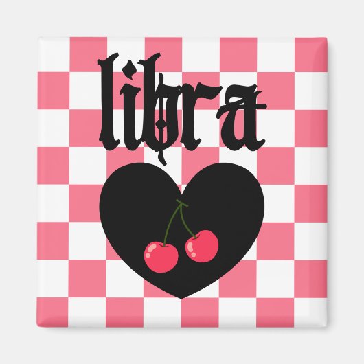 Libra Gothic Ästhetik Scheckkrebsmuster Magnet (Vorne)