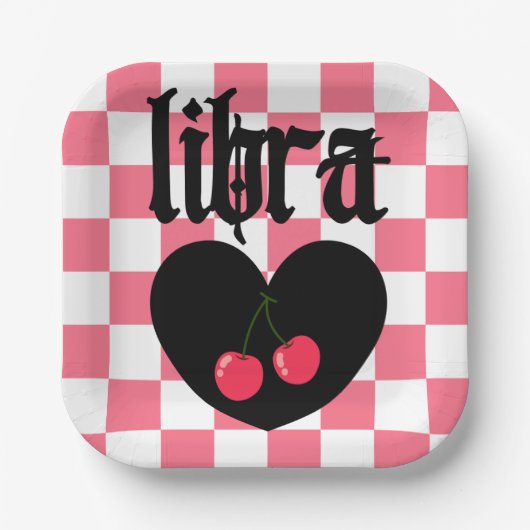 Libra Gothic Ästhetik Schokoriegel Kunst Pappteller (Vorderseite)