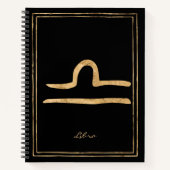 Libra Hammergold stilisierte Astrologie-Symbol nic Notizblock (Vorderseite)