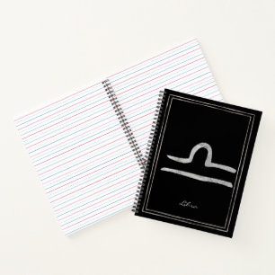 Libra Hammersilber stilisierte Astrologie-Symbol n Notizblock