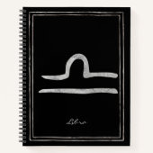 Libra Hammersilber stilisierte Astrologie-Symbol n Notizblock (Vorderseite)