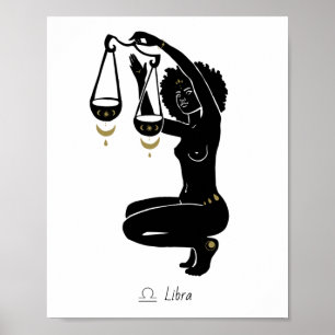 Libra Himmels Waage Göttin Knieend Kunst Poster