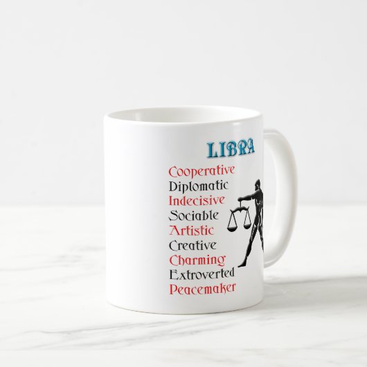 Libra Horoscope Zodiac Sign Kaffeetasse (VorderseiteRechts)