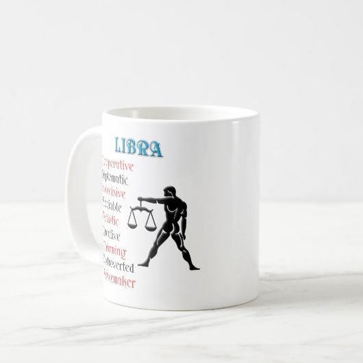 Libra Horoscope Zodiac Sign Kaffeetasse (Vorderseite Links)