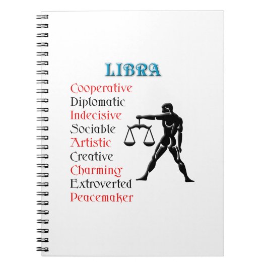 Libra Horoscope Zodiac Sign Notizblock (Vorderseite)