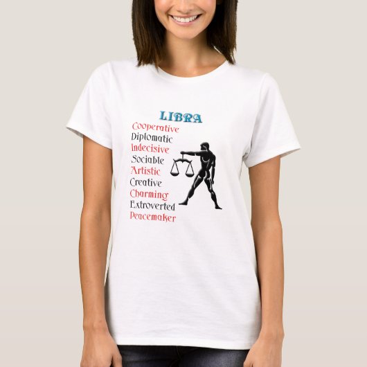 Libra Horoscope Zodiac Sign T-Shirt (Vorderseite)