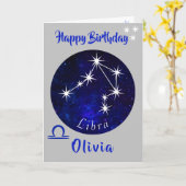 Libra Horoskop Geburtstagskarte Karte (Gelbe Blume)