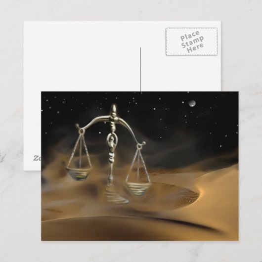 Libra in der Wüste Postkarte (Vorne/Hinten)