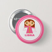 Libra ist mein Zodiac-Zeichen Button (Vorne & Hinten)