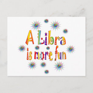 Libra ist Spaß Postkarte