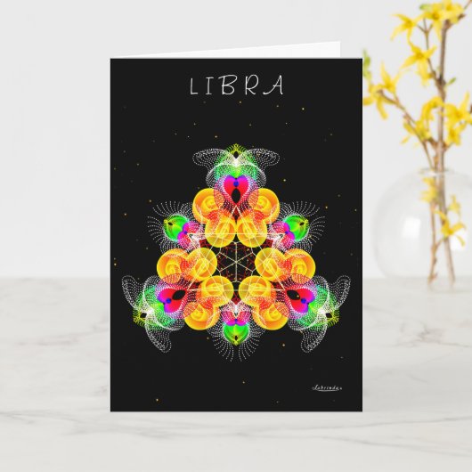 Libra Karte (Gelbe Blume)