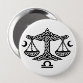 Libra keltisches Mondwaagen-Siegel | BurnsInHell T Button (Vorne & Hinten)