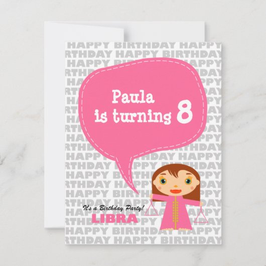 Libra Kids Party Einladung (Vorderseite)