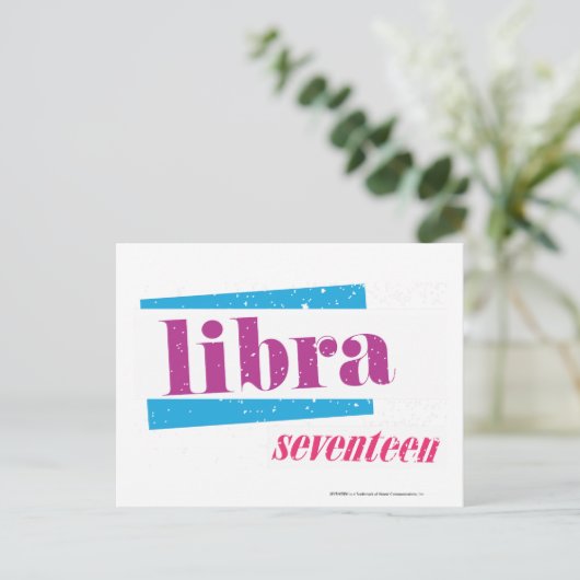 Libra Lila Postkarte (Stehend Vorderseite)