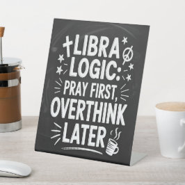 Libra Logic: Zuerst beten, Später unterdenken Sockelschild