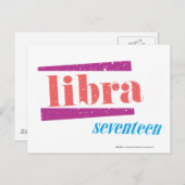 Libra LtPink Postkarte (Vorne/Hinten)