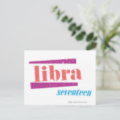 Libra LtPink Postkarte (Stehend Vorderseite)