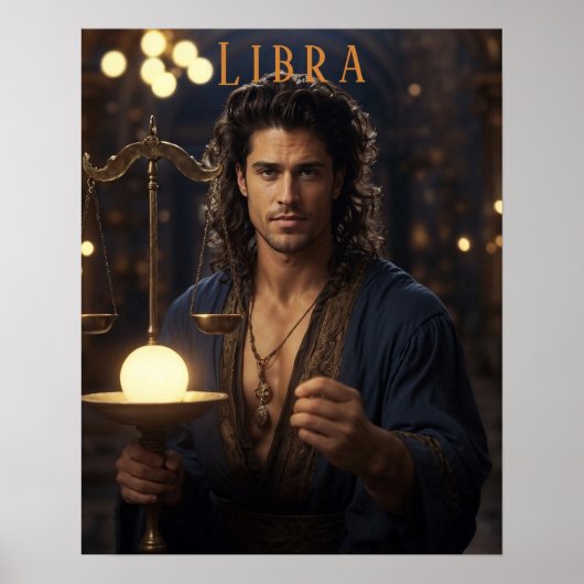 Libra Male Astrologisches Poster (Vorne)