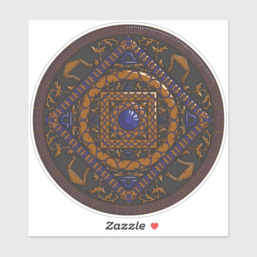 Libra Mandala Contour Sticker (Blatt)