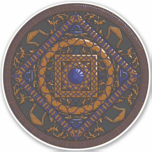 Libra Mandala Contour Sticker (Vorderseite)