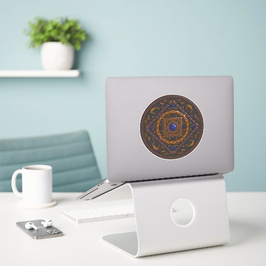 Libra Mandala Contour Sticker (Laptop auf Schreibtisch)
