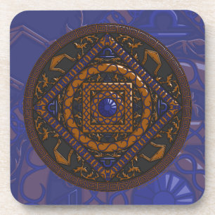 Libra Mandala Square Tile Untersetzer