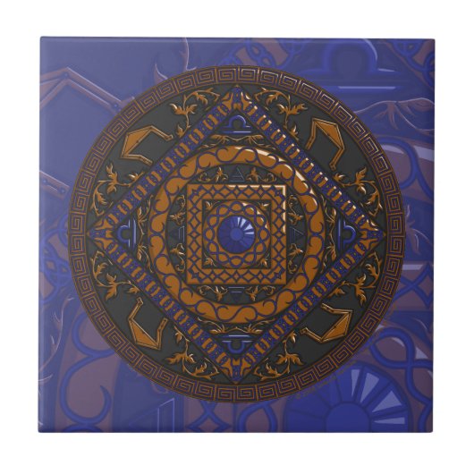 Libra Mandala Tile Fliese (Vorderseite)