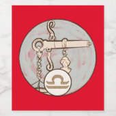 Libra Mucha Art Nouveau Weinetikett (Einzelnes Label)