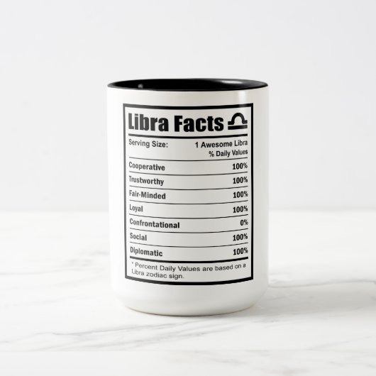 Libra Nutrition Fakten Zweifarbige Tasse (Mittel)