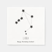 Libra Oktober Geburtstagspartei Individuelle Name Serviette (Vorderseite)