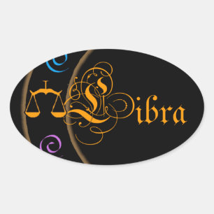Libra Ovaler Aufkleber