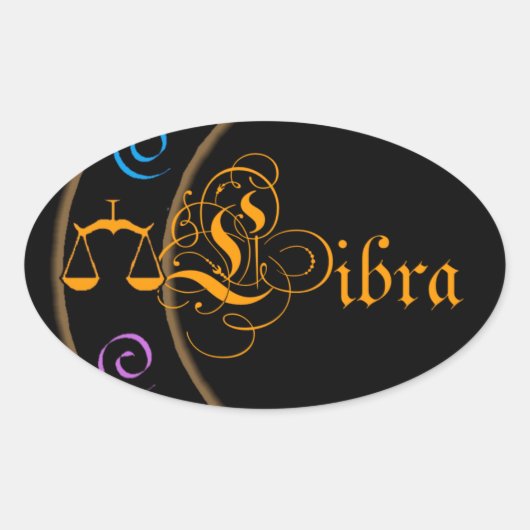 Libra Ovaler Aufkleber (Vorderseite)