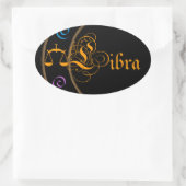 Libra Ovaler Aufkleber (Tasche)