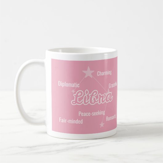 Libra Pastel Watercolor Astrologie Zodiac Signatur Kaffeetasse (Links)