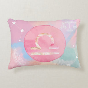 Libra Pastel Watercolor Astrologie Zodiac Zeichen Dekokissen