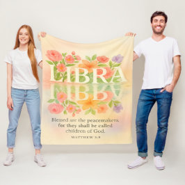 Libra Peacemaker Watercolor Fleece Blanket