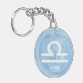 Libra Personalisiert Watercolor Zodiac-Zeichen Schlüsselanhänger (Vorderseite links)