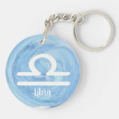 Libra Personalisiert Watercolor Zodiac-Zeichen Schlüsselanhänger (Rückseite)