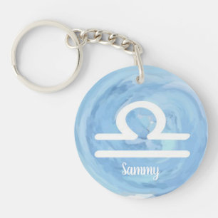 Libra Personalisiert Watercolor Zodiac-Zeichen Schlüsselanhänger