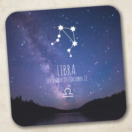 Libra | Personalisierte Sternbilder Quadratischer Aufkleber