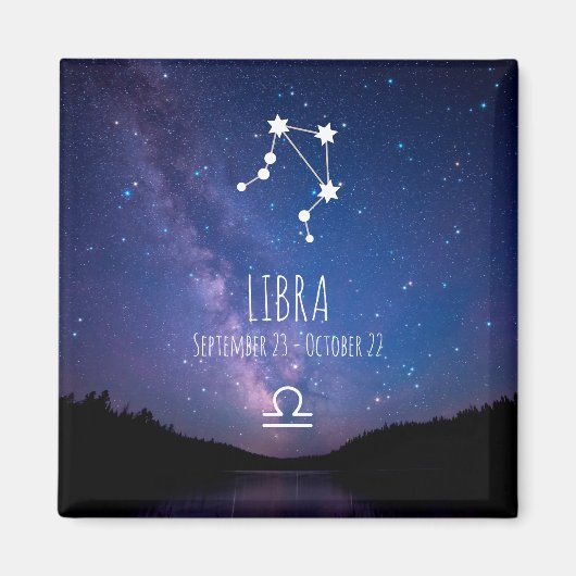 Libra | Personalisiertes Sternbild Magnet (Vorne)
