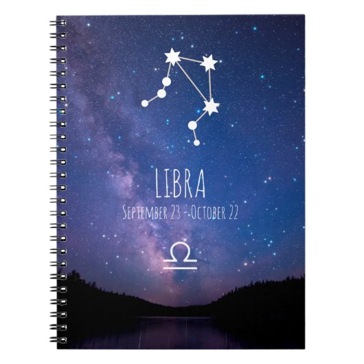 Libra | Personalisiertes Zodiac Constellation Note Notizblock (Vorderseite)