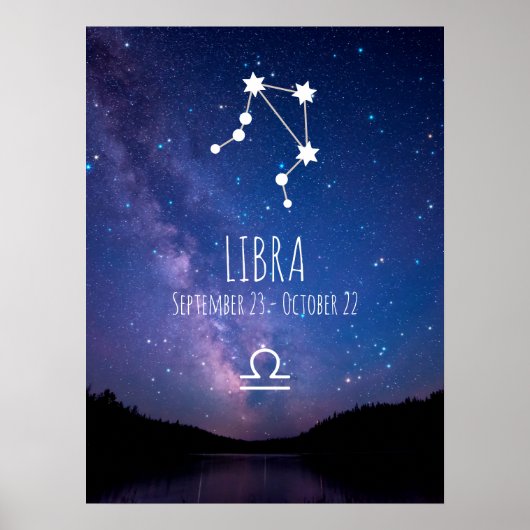 Libra | Personalisiertes Zodiac-Sternbild-Poster Poster (Vorne)
