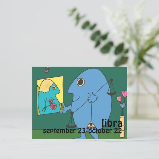 Libra Postkarte (Stehend Vorderseite)